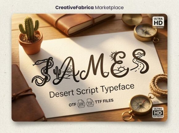 James: A Desert Storyteller in Font Form