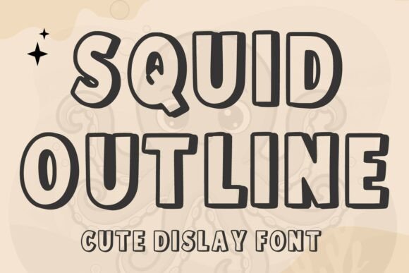 Squid Outline: Playful Handdrawn Display Font